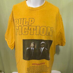 Pulp Fiction Vincent Vega Jules Winnfield Men's Yellow T Shirt XL Miramax Mia Wa